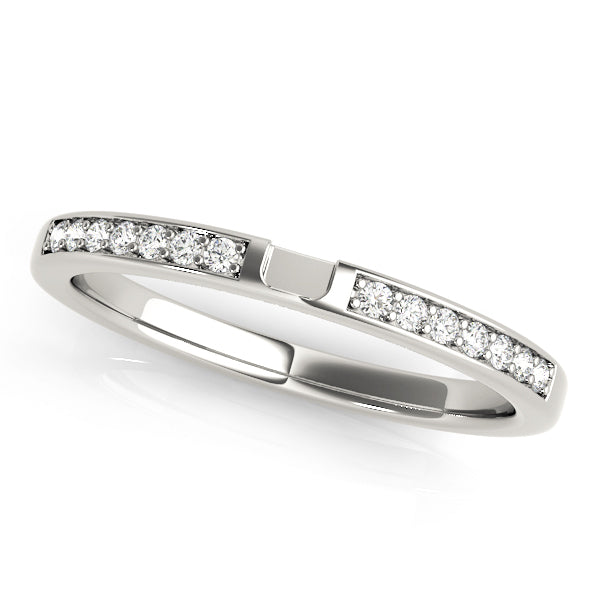 14K White Gold 0.09ctw Diamond Wedding Band