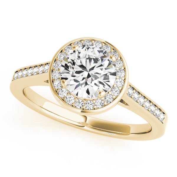 18K Yellow Gold 1 ct Diamond Halo Engagement Ring