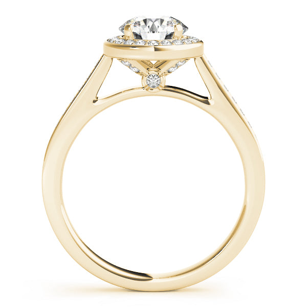 18K Yellow Gold 1 ct Diamond Halo Engagement Ring