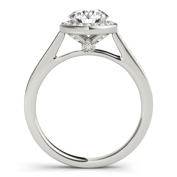 14K White Gold Round Diamond Engagement Ring Halo