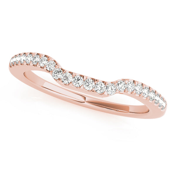 18K Rose Gold 0.18 ctw Diamond Wedding Band