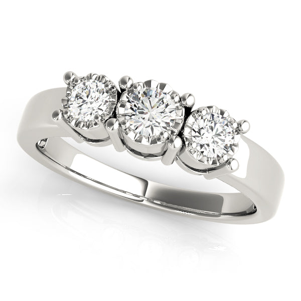 Platinum White 1/3 CT Round Diamond Ring