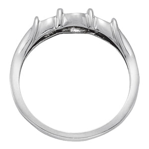 14K White Gold Round Diamond Love Knot Ring