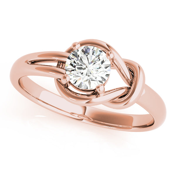14K Rose Gold 1CT Diamond Love Knot Ring