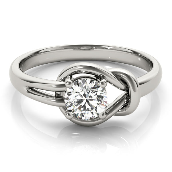 1 CT White Gold Round Diamond Love Knot Ring
