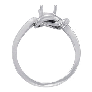 1 CT Platinum White Diamond Love Knot Ring