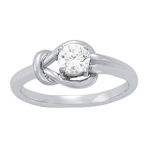 1 CT White Gold Round Diamond Love Knot Ring