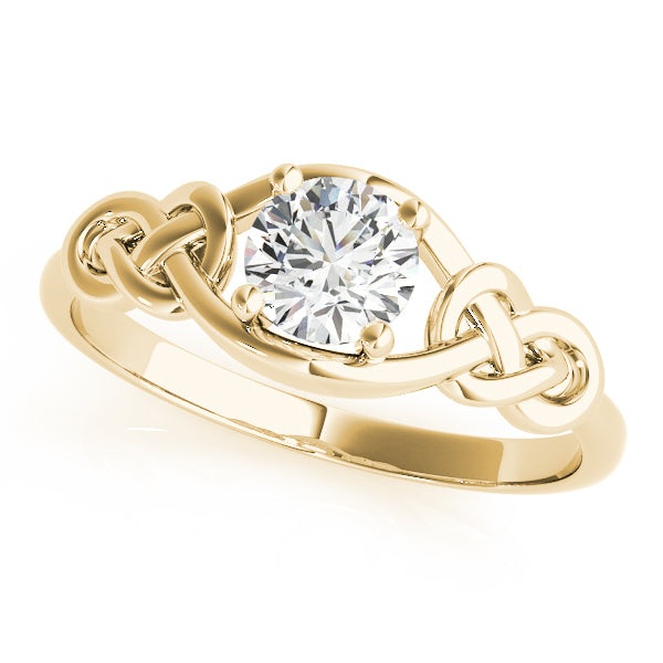 14K Yellow Gold Round Diamond Fashion Ring
