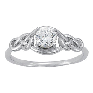 18K White Gold 1/2 ct Diamond Love Knot Ring