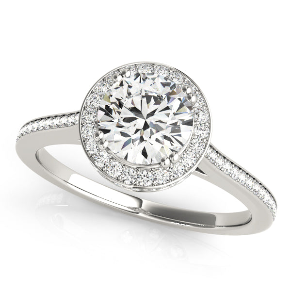 18K White Gold 1.5 CT Diamond Halo Engagement Ring