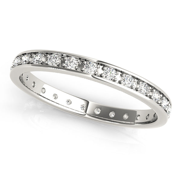 18K White Gold 1/4 ct Diamond Wedding Band