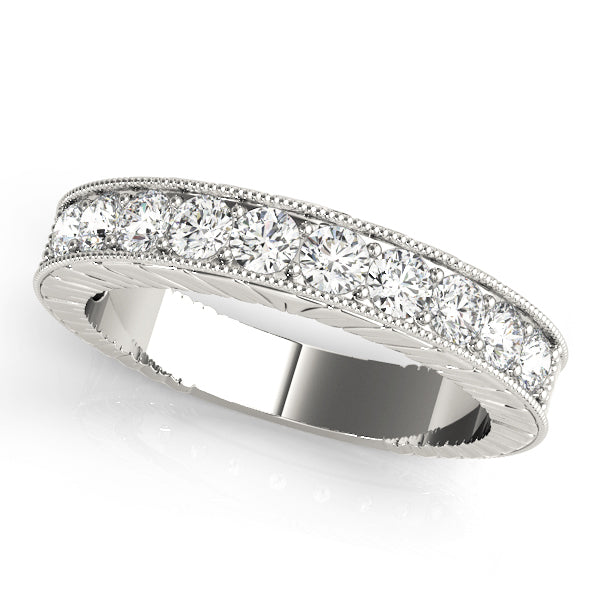 18K White Gold 9-Diamond Wedding Ring