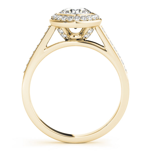 18K Yellow Gold 1.25 ctw Diamond Halo Engagement Ring