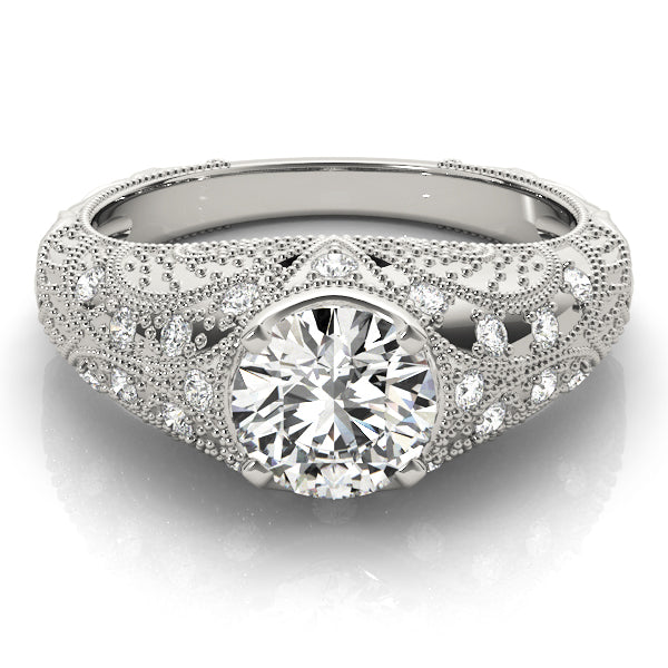 14K White Gold Vintage Diamond Engagement Ring