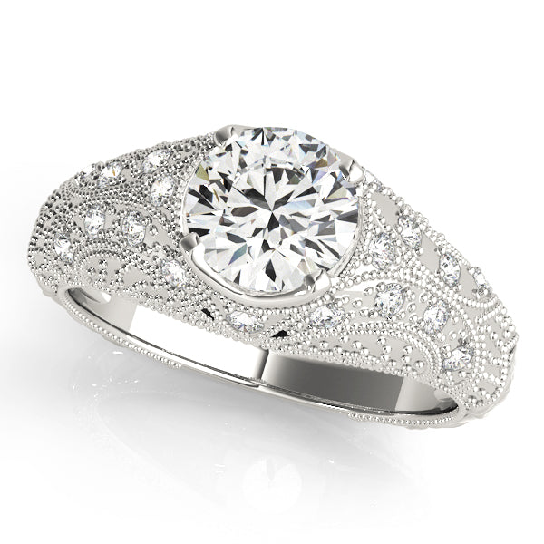 14K White Gold Vintage Diamond Engagement Ring