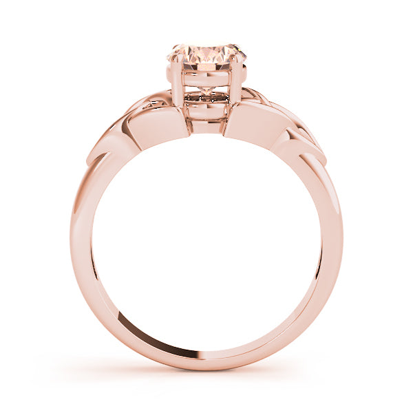 14K Rose Gold Oval Diamond Fashion Ring