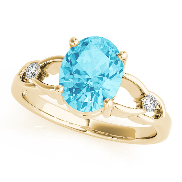 14K Yellow Gold Oval Diamond Fashion Ring