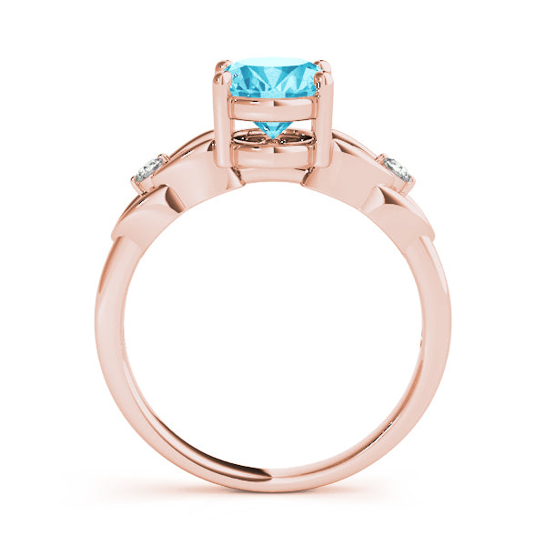Rose Gold Oval Diamond Fashion Ring | 14K