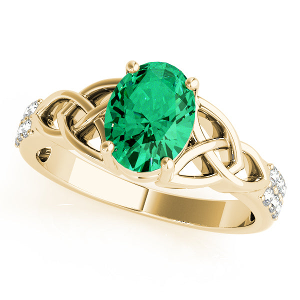 14K Yellow Gold Oval Diamond Fashion Ring