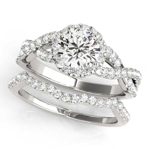 14K White Gold 1.5 ctw Round Diamond Halo Ring