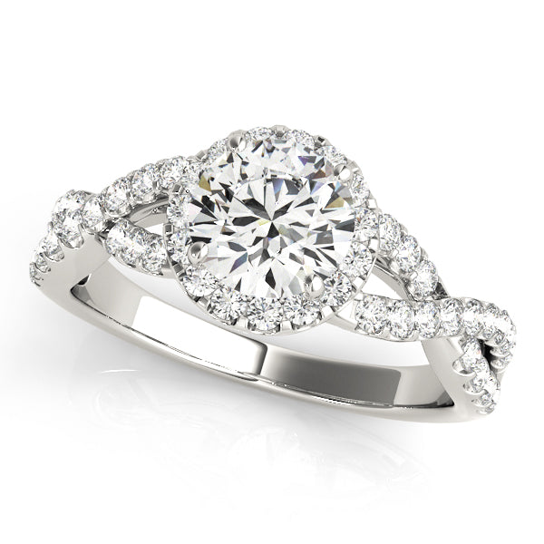 14K White Gold 1.5 ctw Round Diamond Halo Ring