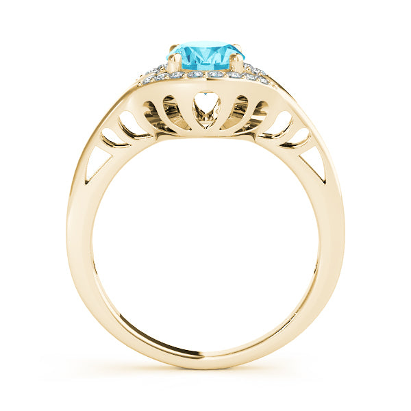 14K Yellow Gold Oval Diamond Fashion Ring