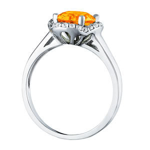 14K White Gold Multi-Diamond Oval Fashion Ring