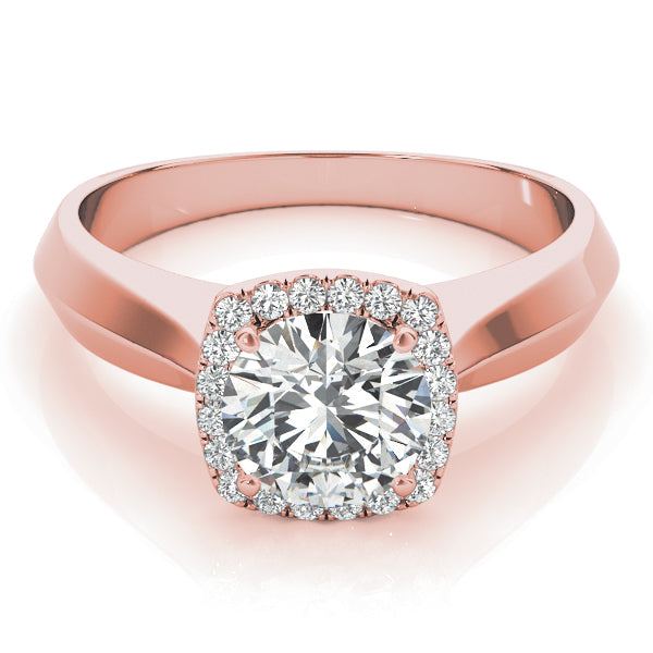 18K Rose Gold 1 ct Diamond Halo Engagement Ring