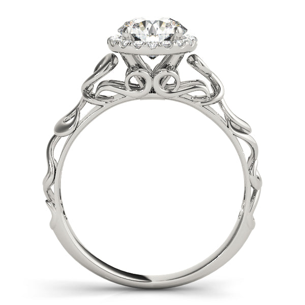 Platinum 1 CT Diamond Halo Engagement Ring