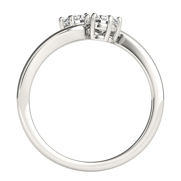 14K White Gold 1 CT Two-Stone Diamond Fashion Ring