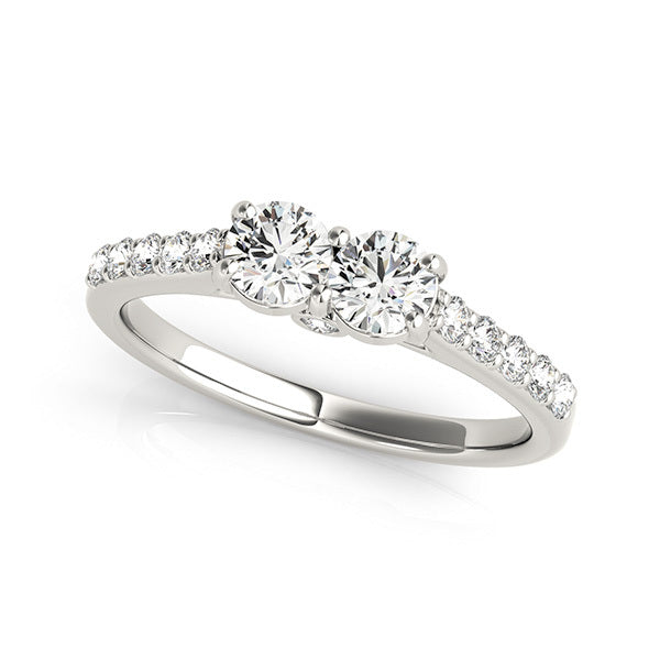 Round Diamond Two-Stone Fashion Ring