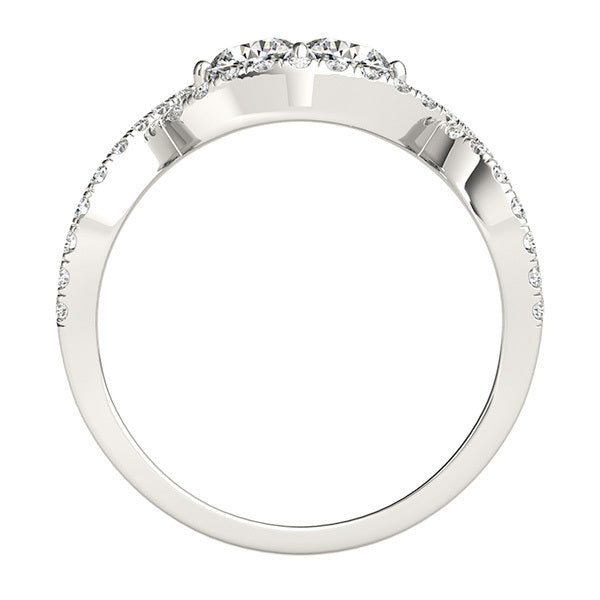 18K White Gold Round Diamond Fashion Ring