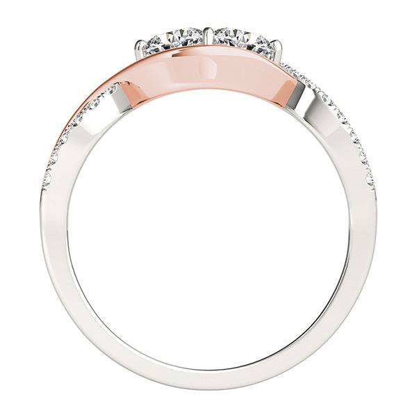 18K White Gold Round Diamond Fashion Ring