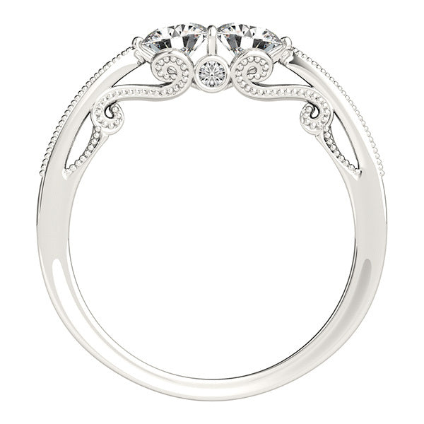 14K White Gold Two-Stone Diamond Fashion Ring