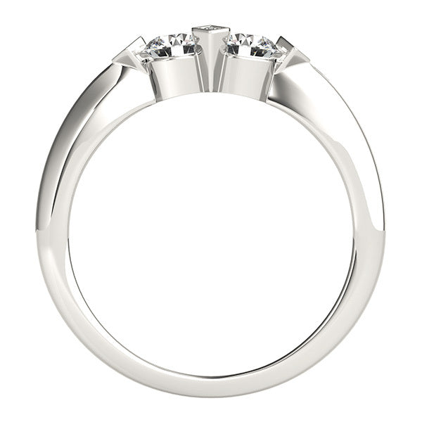 14K White Gold Round Diamond Fashion Ring