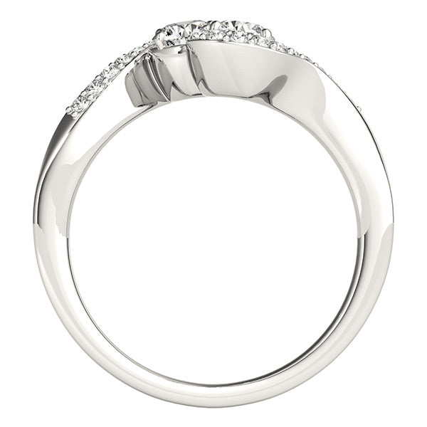 14K White Gold Round Diamond Fashion Ring