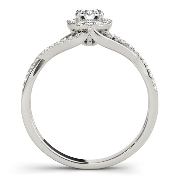 14K White Gold 1.25ctw Diamond Halo Engagement Ring