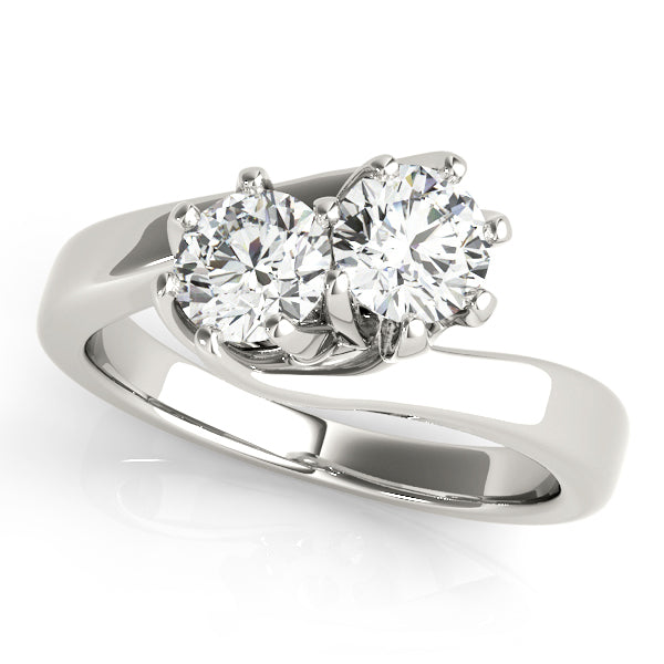 14K White Gold Two-Stone Diamond Fashion Ring