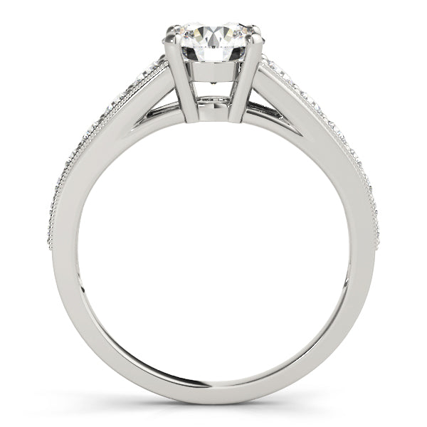 14K White Gold Round Diamond Engagement Ring