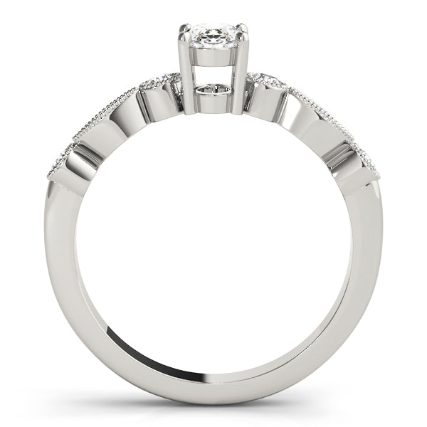 Platinum Oval Diamond Fashion Ring - 0.175 ctw