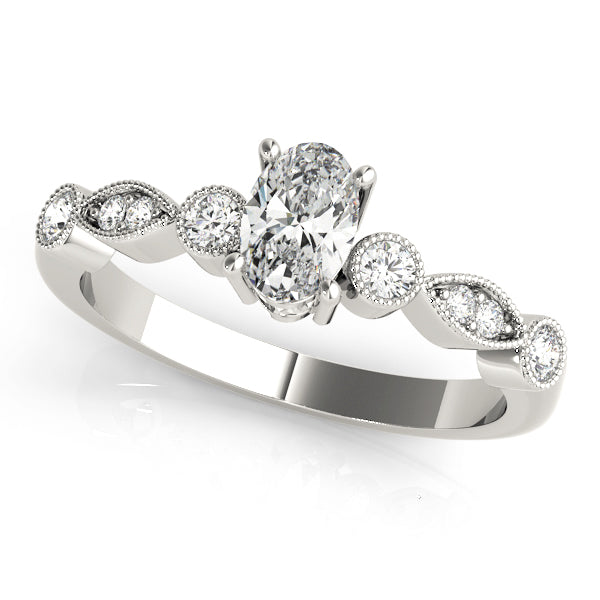 Platinum Oval Diamond Fashion Ring - 0.175 ctw