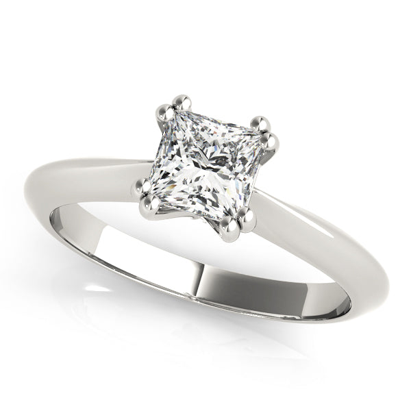 14K White Gold Diamond Solitaire Engagement Ring