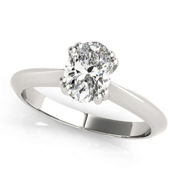 18K White Gold 0.6 CT Oval Diamond Engagement Ring