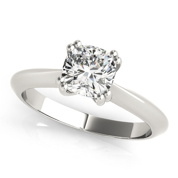 Platinum Cushion Diamond 1/2 CT Solitaire Ring