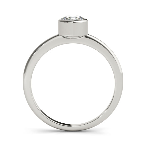 14K White Gold 1/2 CT Round Diamond Engagement Ring