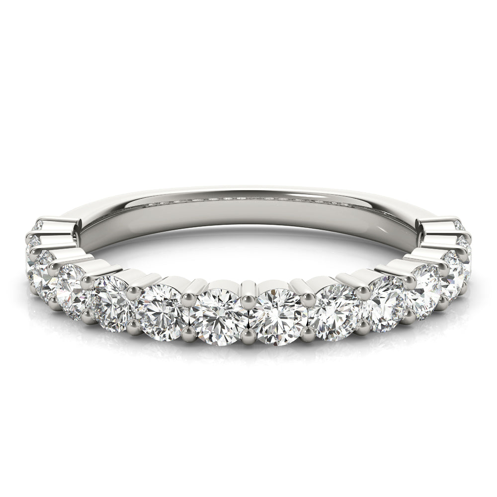 18K White Gold Multi-Diamond Wedding Band