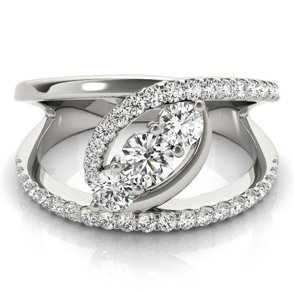 Platinum White Multi-Diamond Fashion Ring