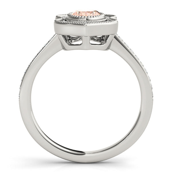 18K White Gold Oval Diamond Fashion Ring