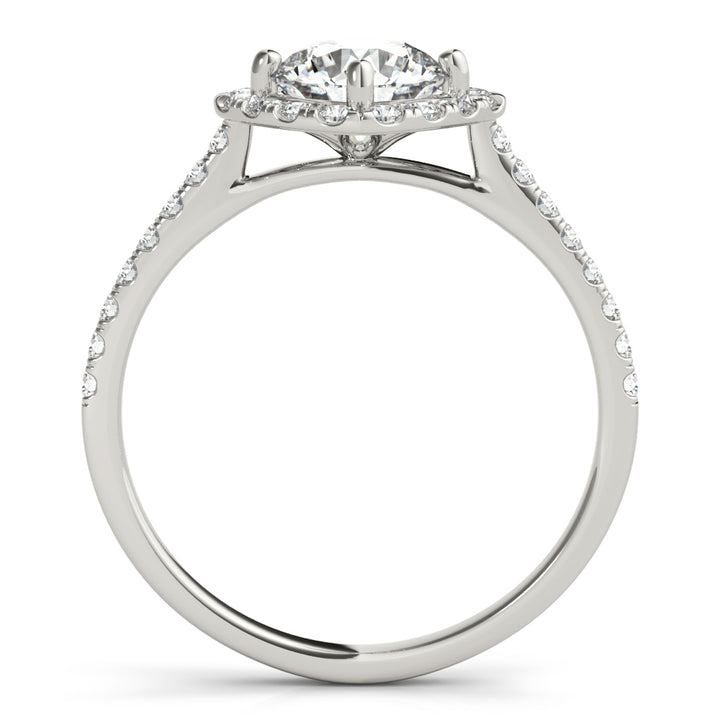 Platinum 1.33ctw Round Diamond Halo Engagement Ring