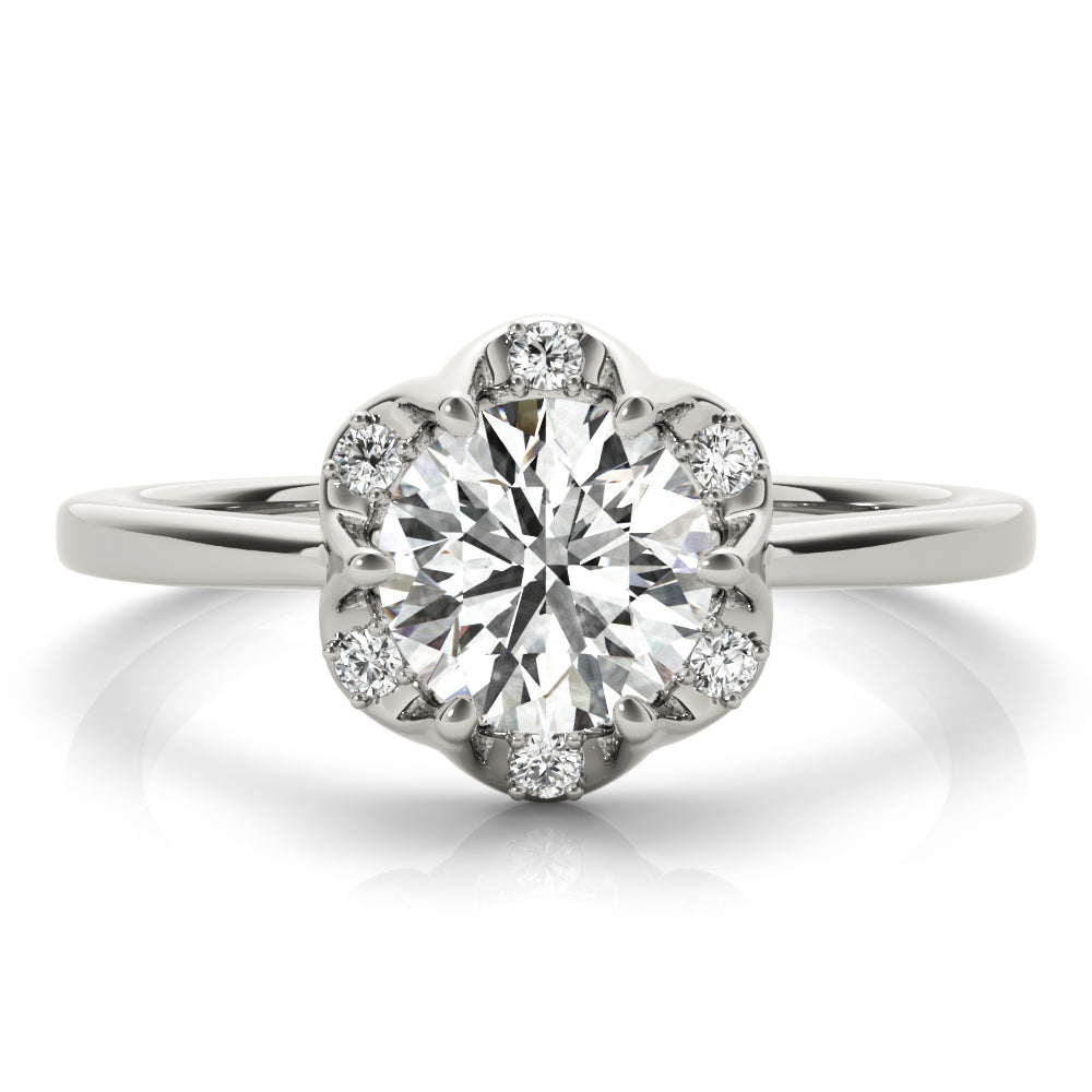 14K White Gold 1 CT Diamond Halo Engagement Ring